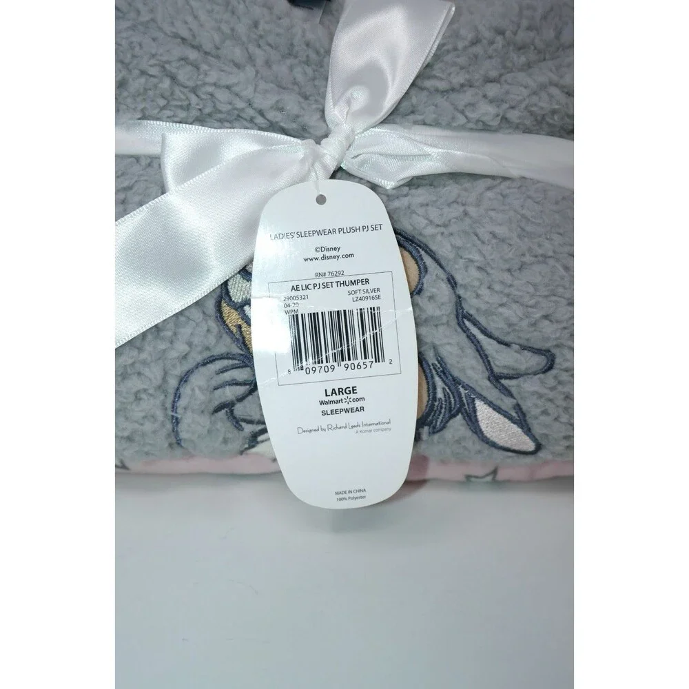 Disney Sleepy Thumper Rabbit Plush Sherpa Long Sleeve 2 Piece Pajama Set Size L - Picture 4 of 8